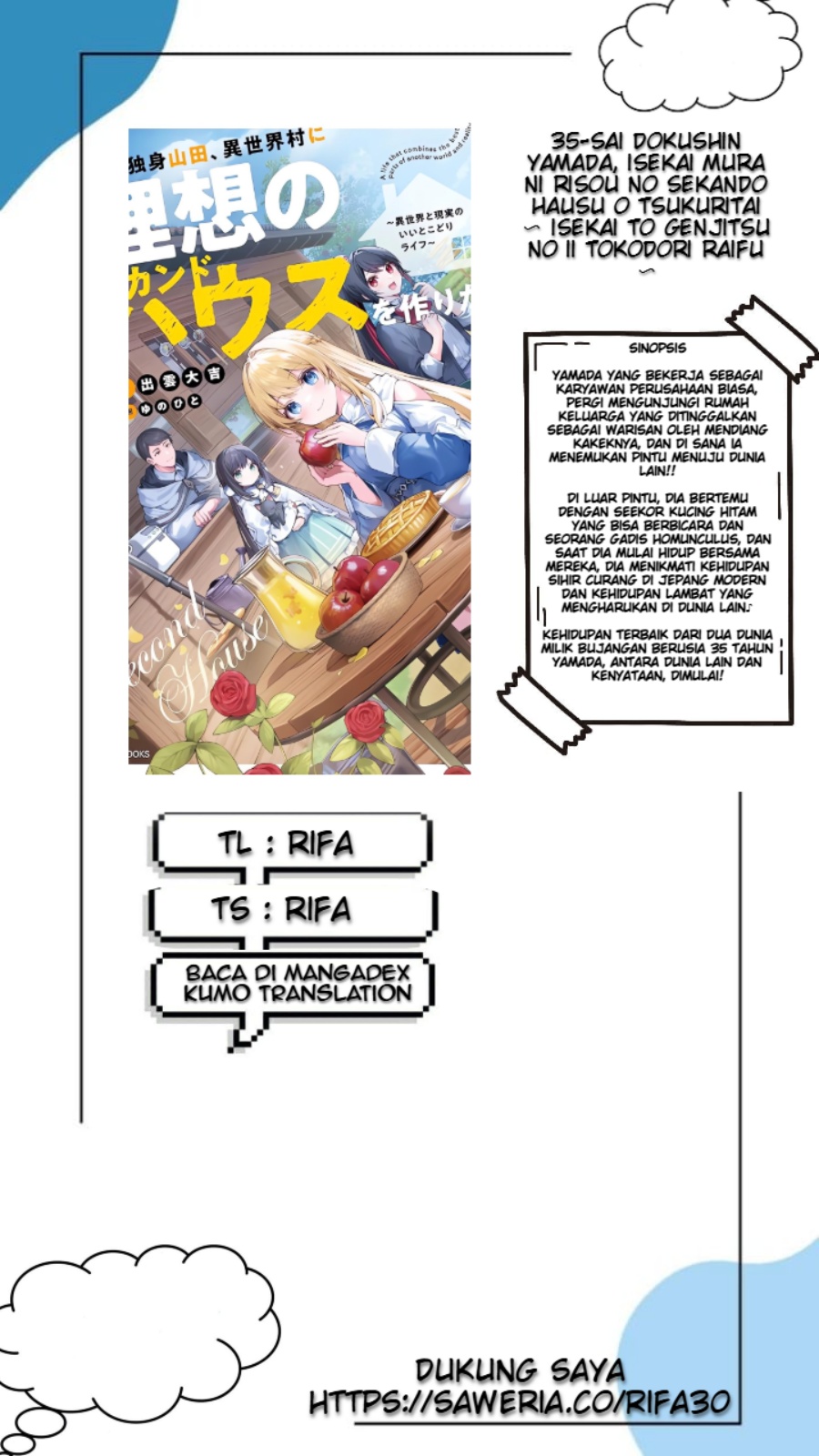 Baca Komik 35-sai dokushin Yamada, isekai mura ni risou no sekando hausu o tsukuritai 〜 isekai to genjitsu no ii tokodori raifu 〜 Chapter 2.1 Gambar 1
