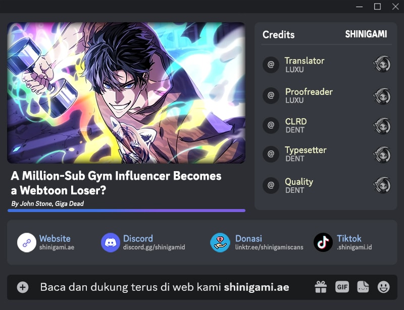 Baca Komik A Million-Sub Gym Influencer Becomes A Webtoon Loser? Chapter 6 Gambar 1