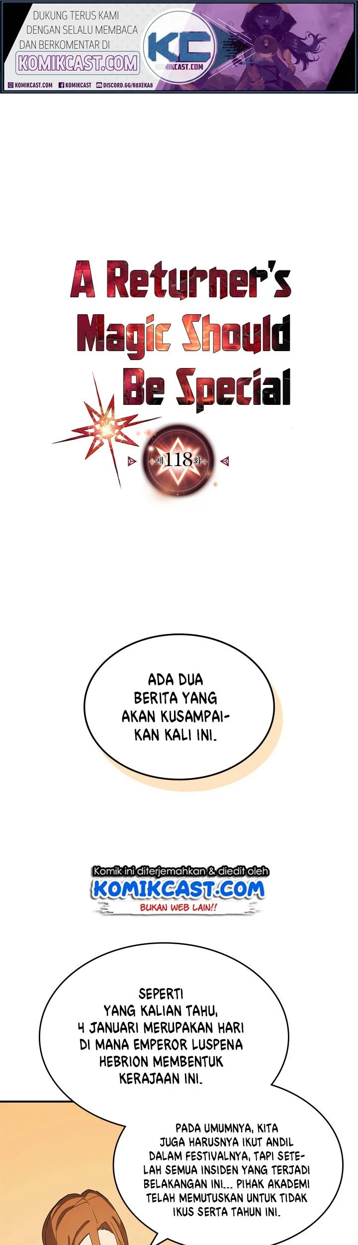 Manhwa A Returner's Magic Should Be Special Chapter 118 gambar nomor 2