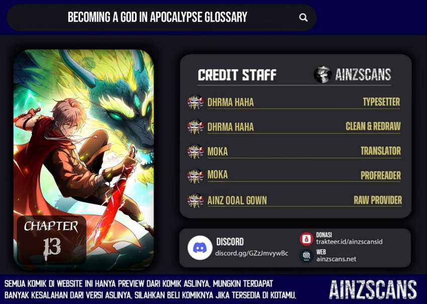 Baca Komik Becoming a God in Apocalypse Glossary Chapter 13 Gambar 1