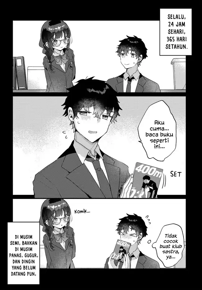 Manga Chiisakute Kawaii Bungeibu no Chiteki na Senpai o, Hiza no Ue ni Nosetara Mainichi Suwattekuru you ni natta Chapter 2.1 gambar 2