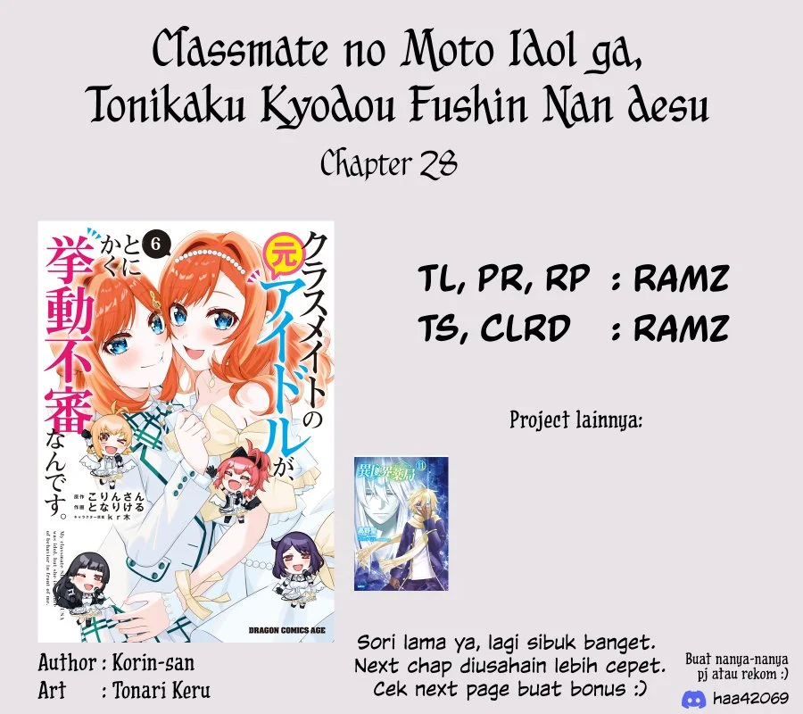 Classmate no Moto Idol ga, Tonikaku Kyodou Fushin Nan desu Chapter 28 Gambar 36