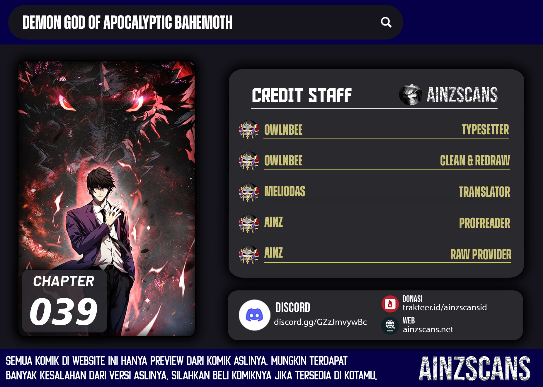 Baca Komik Demon God of Apocalyptic Behemot Chapter 39 Gambar 1