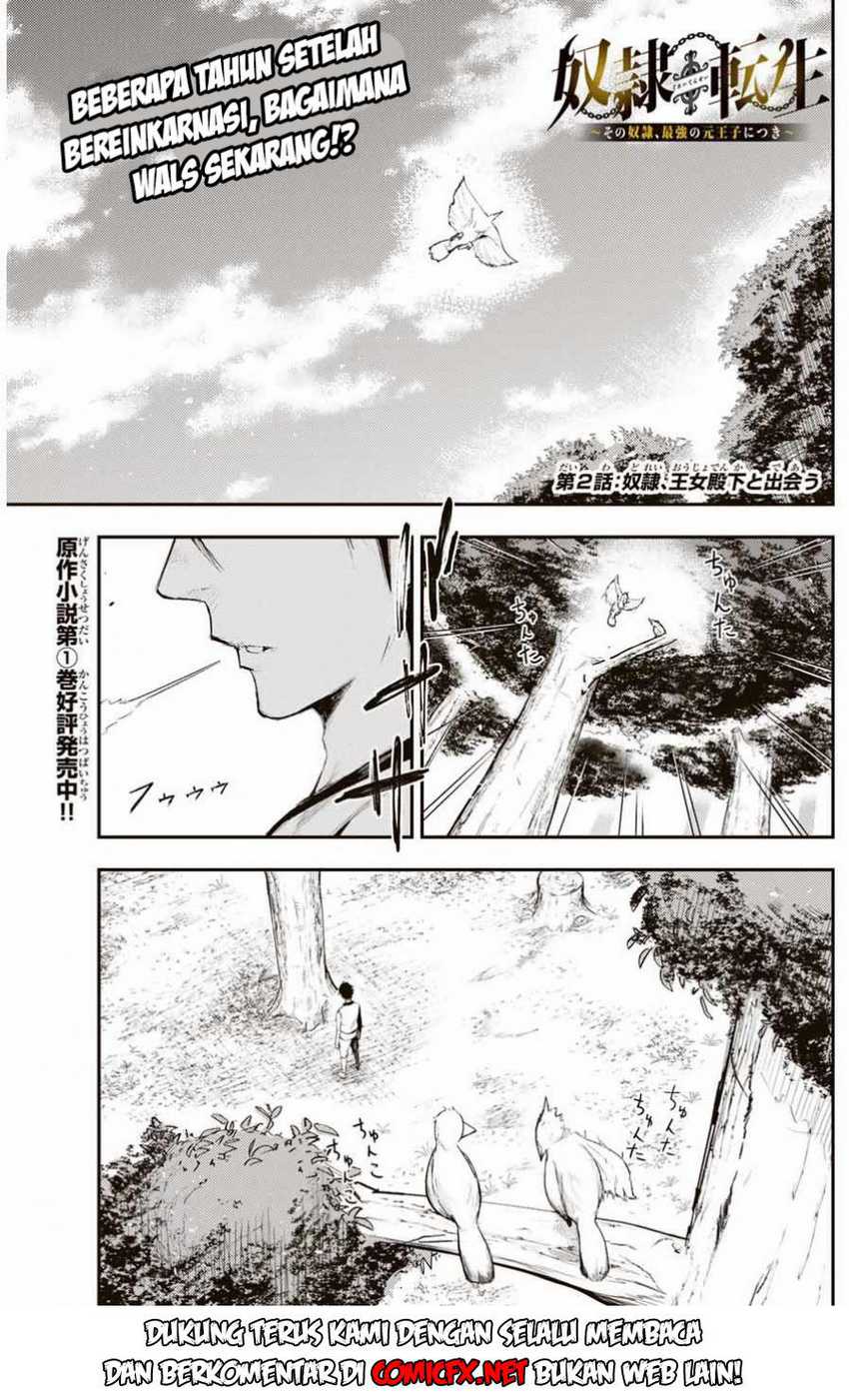 Baca Manga Dorei Tensei: Sono Dorei, Saikyou no Moto Ouji ni Tsuki Chapter 2.1 Gambar 2