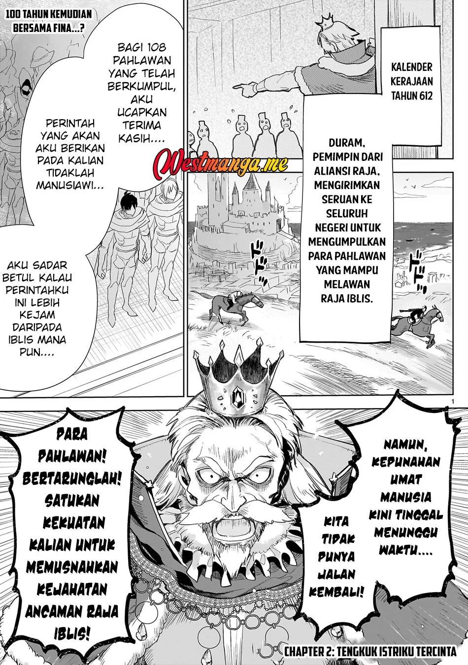 Manga Elf Tsuma to Hajimeru Yuukyuu no Tabi ~Densetsu no Yuusha, Aisuru Elf to Tomoni 100-nen Mae ni Sukutta Sekai wo Tabisuru~ Chapter 2 gambar 2