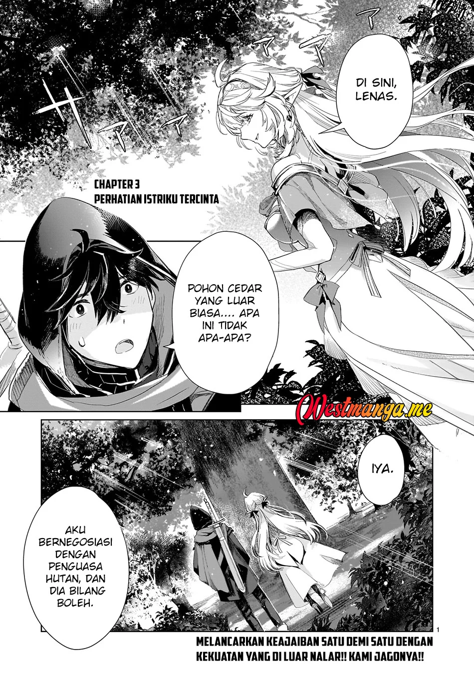 Manga Elf Tsuma to Hajimeru Yuukyuu no Tabi ~Densetsu no Yuusha, Aisuru Elf to Tomoni 100-nen Mae ni Sukutta Sekai wo Tabisuru~ Chapter 3 gambar 2