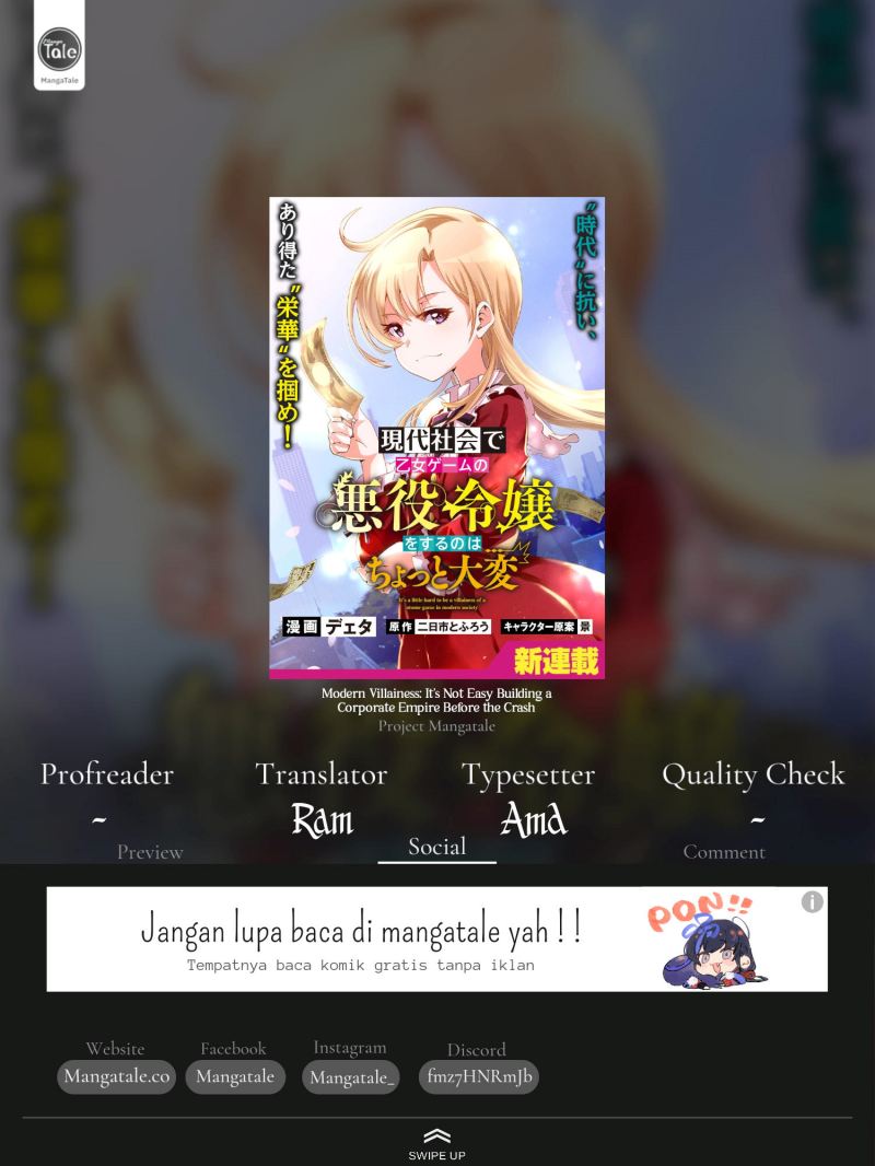 Baca Komik Gendai Shakai de Otome Game no Akuyaku Reijou wo suru no wa Chotto Taihen Chapter 1 Gambar 1
