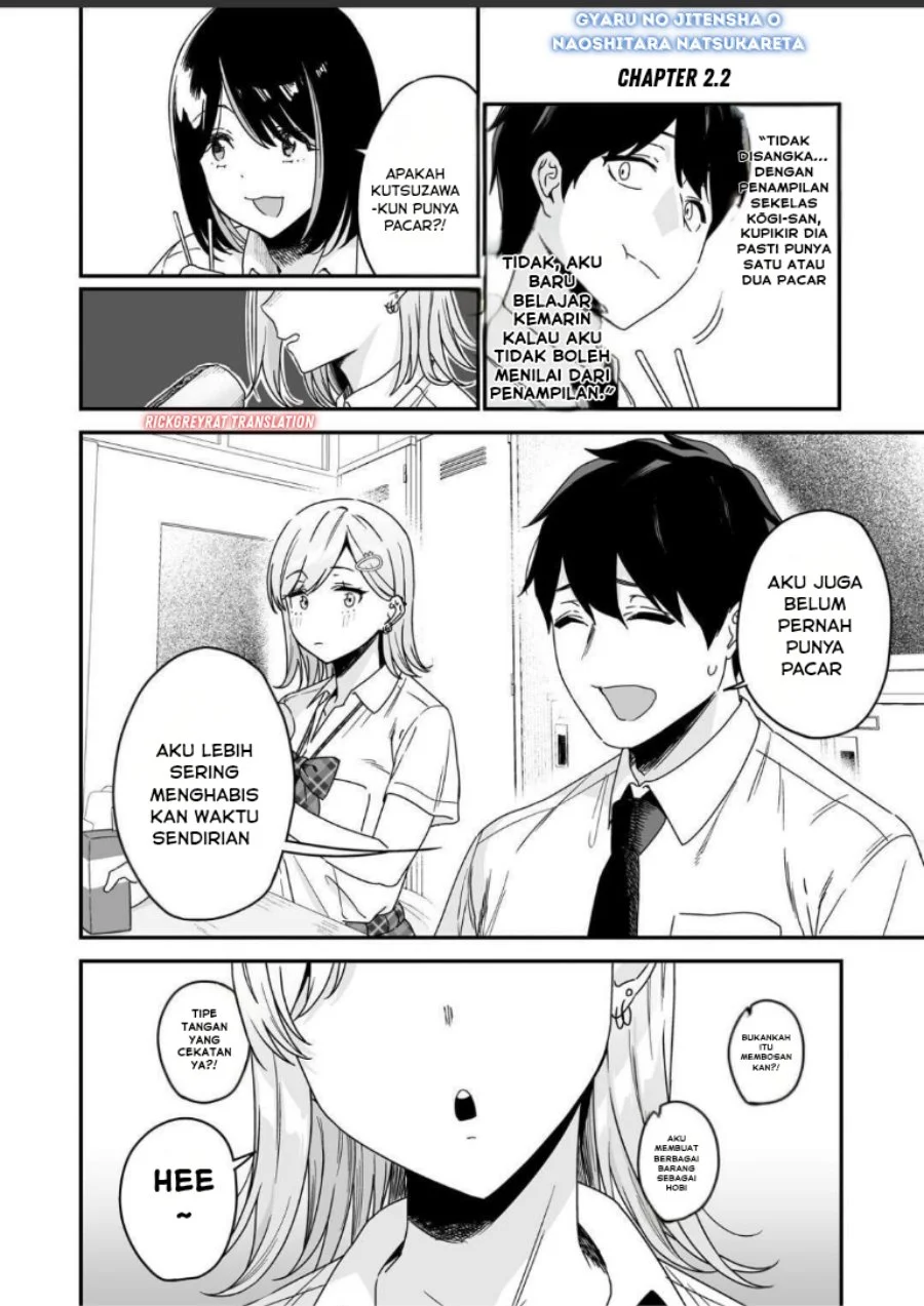 Manga Gyaru no Jitensha o Naoshitara Natsukareta Chapter 2.2 gambar nomor 2