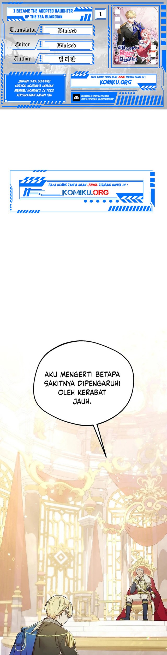 Baca Komik I Became the Adopted Daughter of the Sea Guardian Chapter 1 Gambar 1