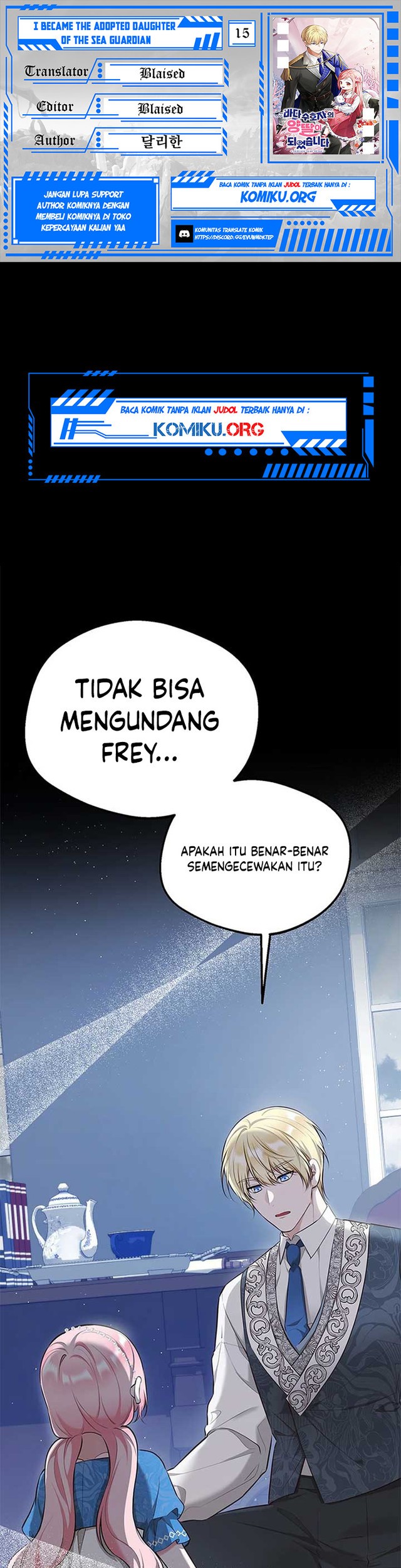 Baca Komik I Became the Adopted Daughter of the Sea Guardian Chapter 15 Gambar 1