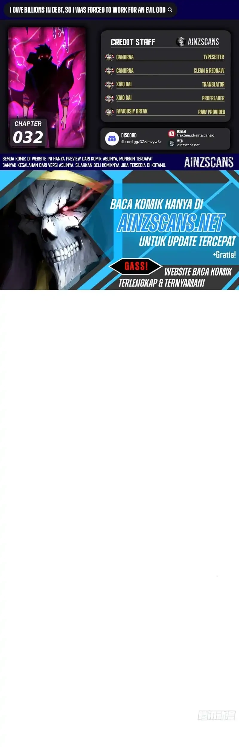 Manhua I Owe A Billion Dollars And I am Forced to Become A Worker For An Evil God Chapter 32 gambar 2