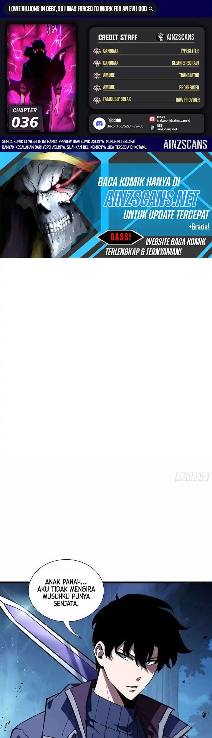 Komik I Owe A Billion Dollars And I am Forced to Become A Worker For An Evil God Chapter 36 gambar 1