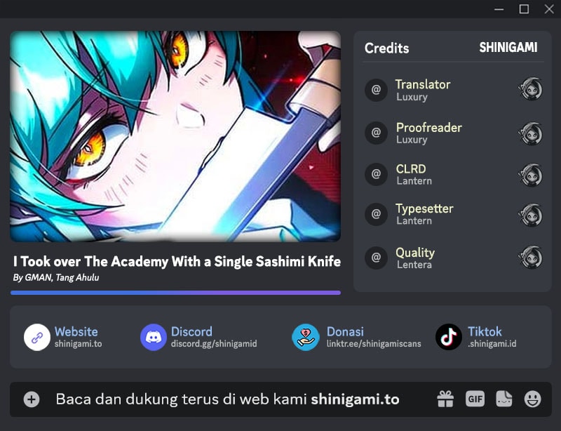 Baca Komik I Took over The Academy With a Single Sashimi Knife Chapter 45 Gambar 1