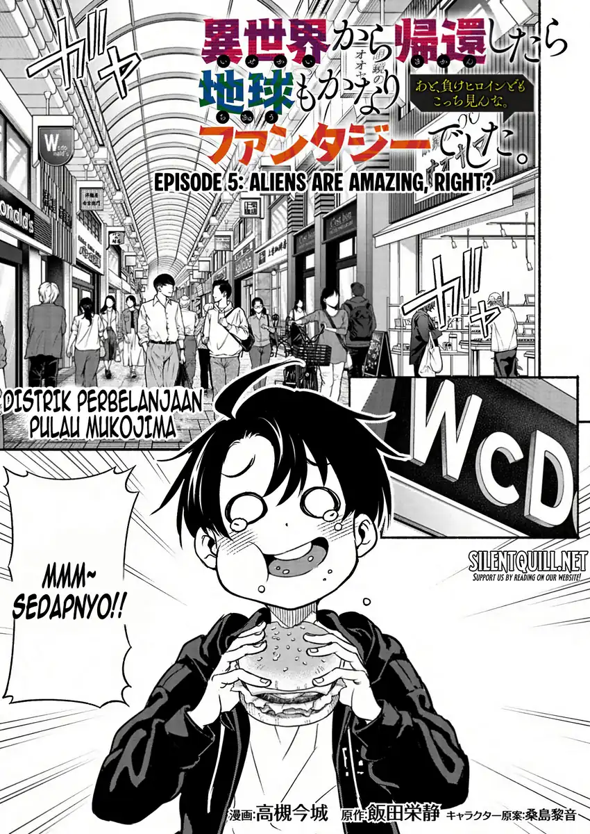 Manga Isekai kara Kikan Shitara Chikyuu mo Kanari Fantajii Deshita. Ato, Makeheroin-domo Kocchi Minna Chapter 5 gambar 2