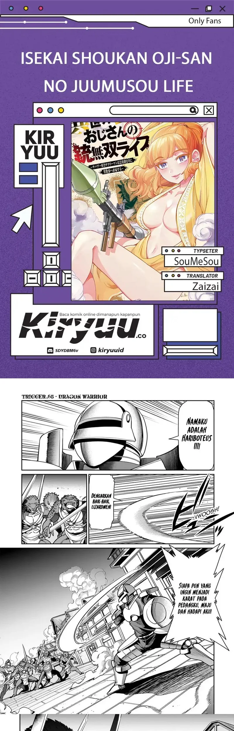 Baca Komik Isekai Shoukan Oji-san no Juumusou Life – Sabage Suki Salaryman wa Kaisha Owari ni Isekai e Chokki suru Chapter 65 Gambar 1