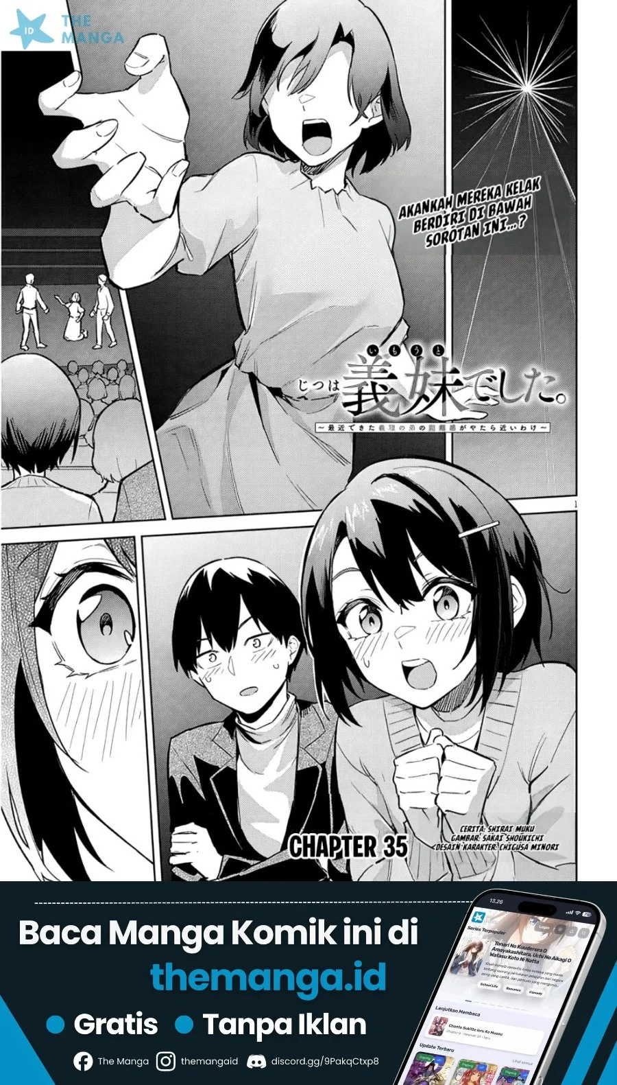 Manga Jitsu wa Gimai (Imouto) deshita. ~Saikin de Kitagiri no Otouto no Kyorikan ga Yatara Chikaiwake~ Chapter 35 gambar 2