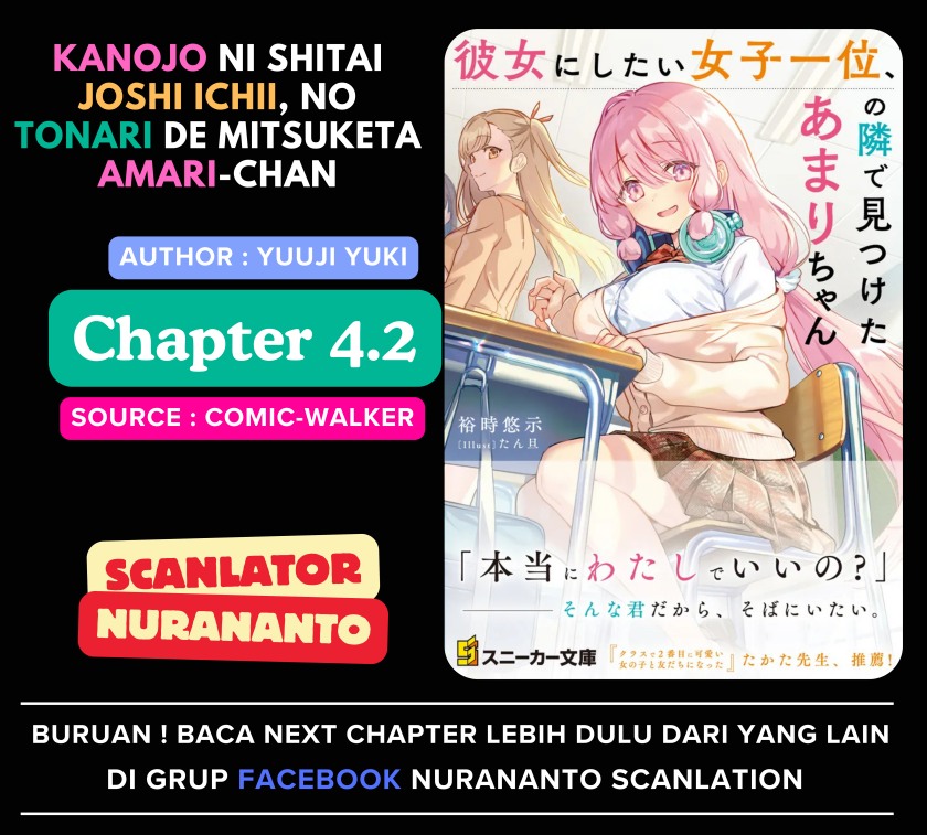 Baca Komik Kanojo ni shitai Joshi Ichii, no Tonari de Mitsuketa Amari-chan Chapter 4.2 Gambar 1
