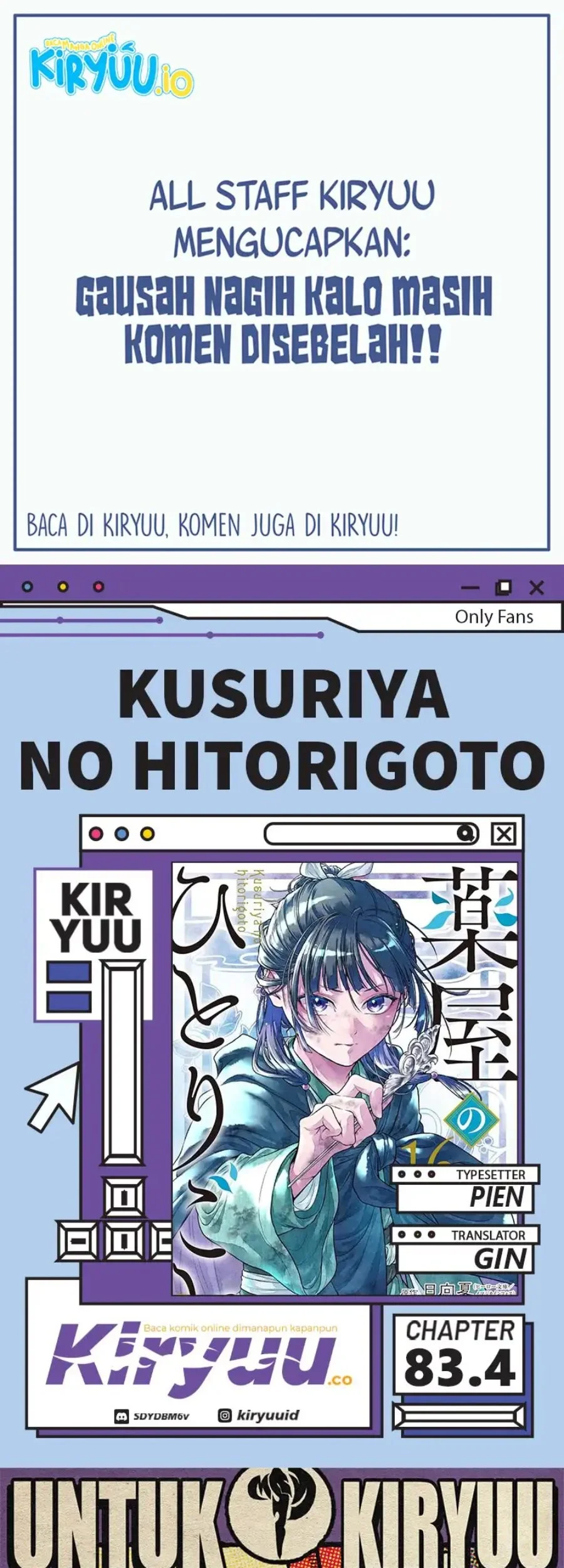 Komik Kusuriya no Hitorigoto Chapter 83.4 gambar 1