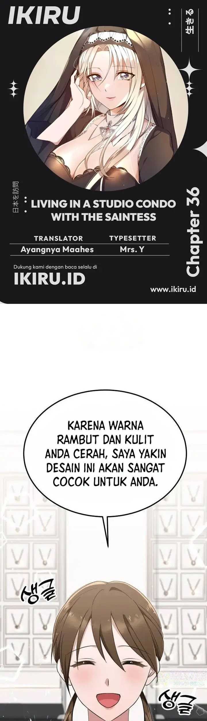 Baca Komik Living in a Studio Condo With the Saintess Chapter 36 Gambar 1