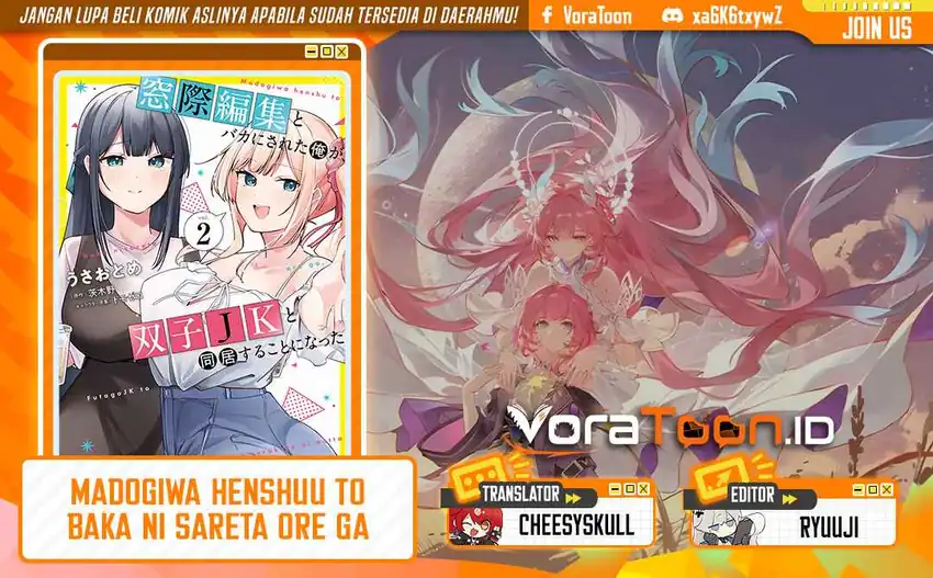 Komik Madogiwa henshuu to baka ni sareta ore ga, futago JK to doukyo suru koto ni natta Chapter 15.2 gambar 1