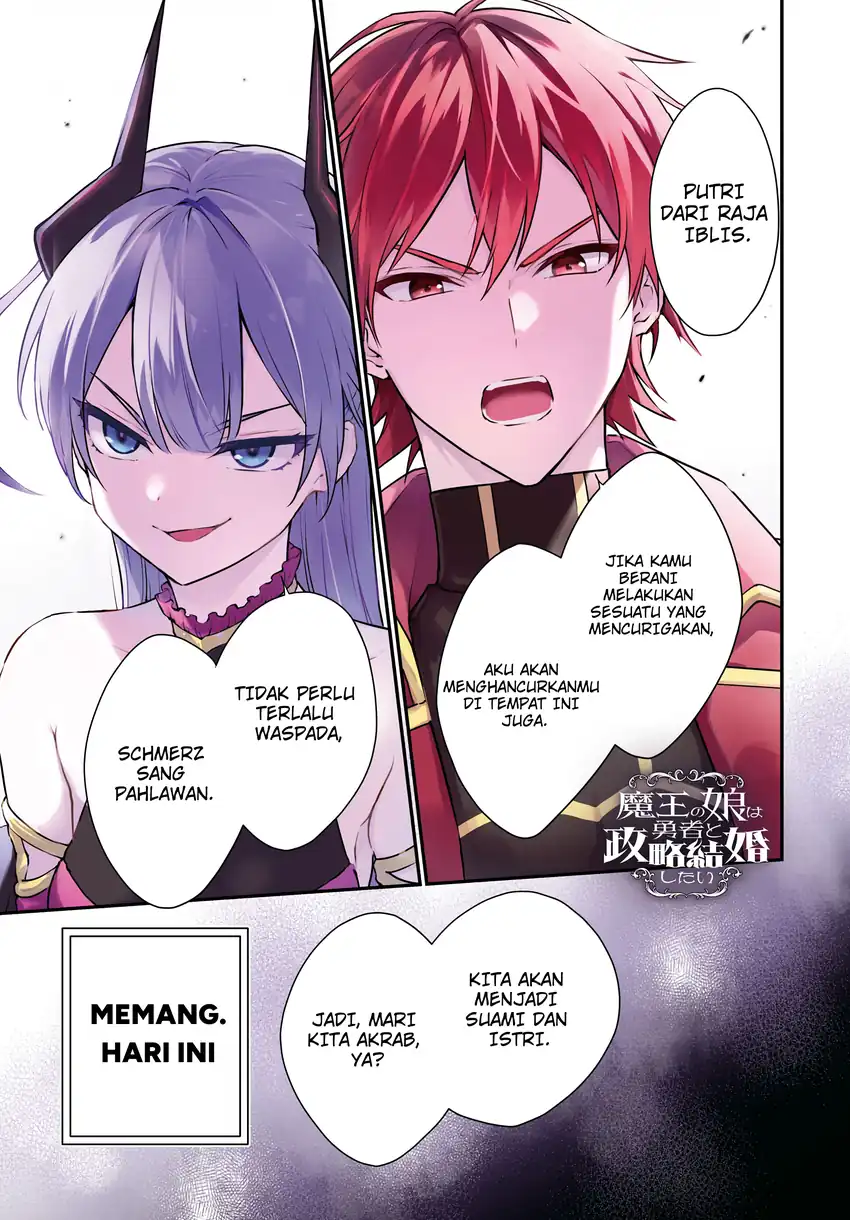 Manga Maou no Musume wa Yuusha to Seiryaku Kekkon shitai Chapter 1 gambar 2