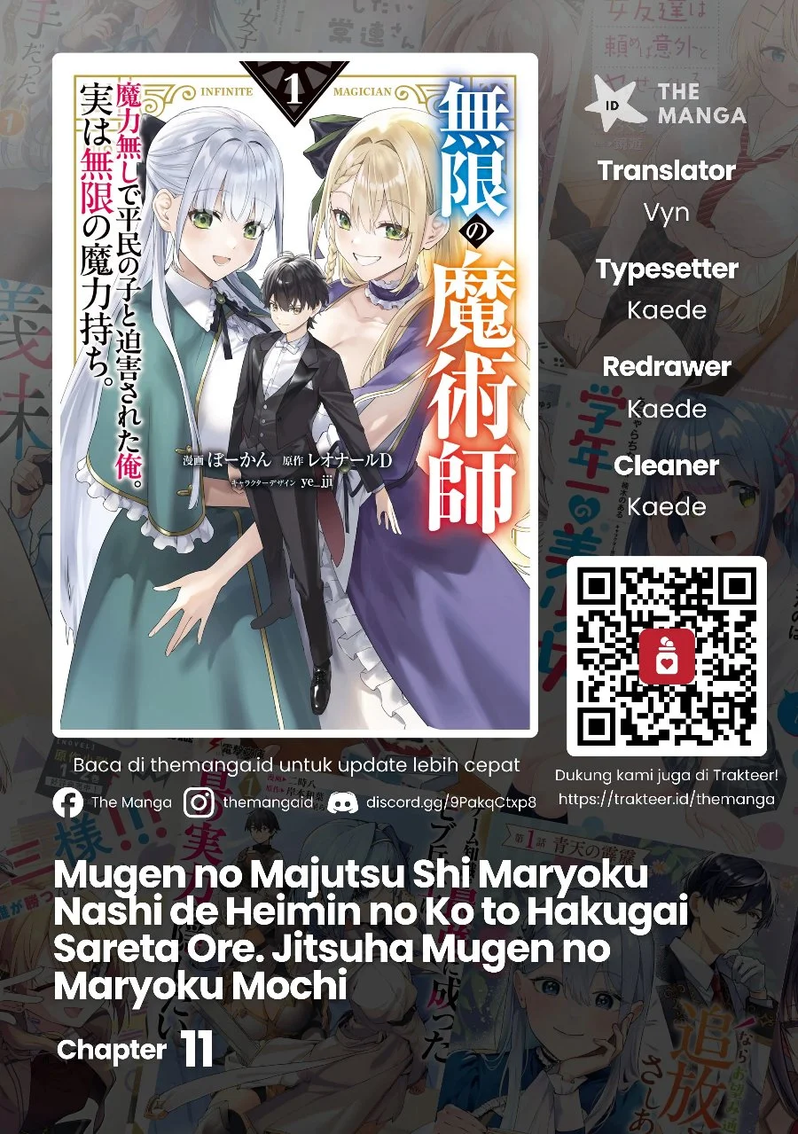 Komik Mugen no Majutsu Shi Maryoku Nashi de Heimin no Ko to Hakugai Sareta Ore. Jitsuha Mugen no Maryoku Mochi Chapter 11 gambar 1