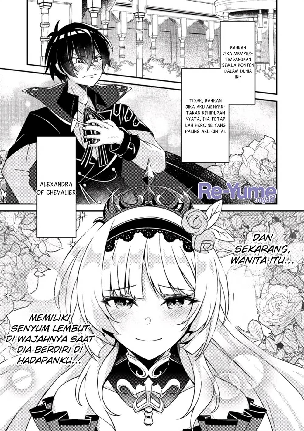 Baca Manga Munou no Akudou Ouji wa Ikinokoritai: Ren’ai RPG no Akuyaku Mob ni Tensei Shita kedo, Gensaku Mushi Shite Saikyou o Mezasu Chapter 1 Gambar 2