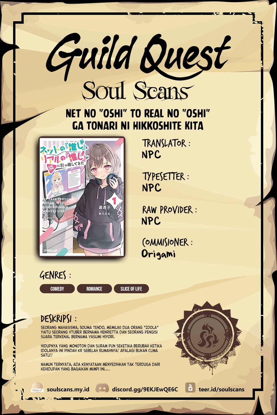 Baca Komik Net no Oshi to Real no Oshi ga Tonari ni Hikkoshite Kita Chapter 8 Gambar 1