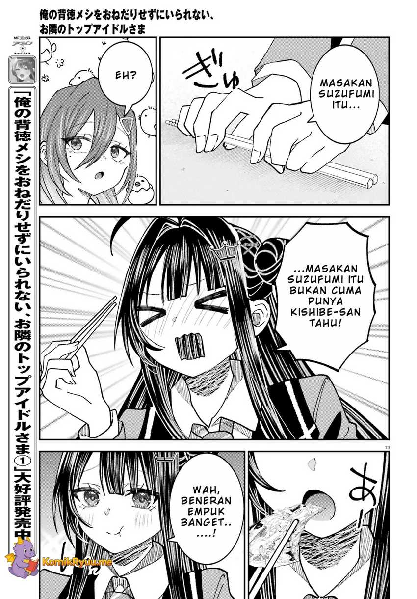 Ore no Haitoku Meshi o Onedari Sezu ni Irarenai, Otonari no Top Idol-sama Chapter 7 Gambar 14