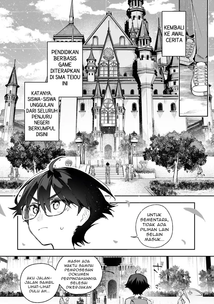 Ore wa Gakuen Zunou Battle no Ensyutsuka!: Jishou Mob ga Kage kara Egaku Saikyou Shujinkou Musou Scenario Chapter 1 Gambar 23