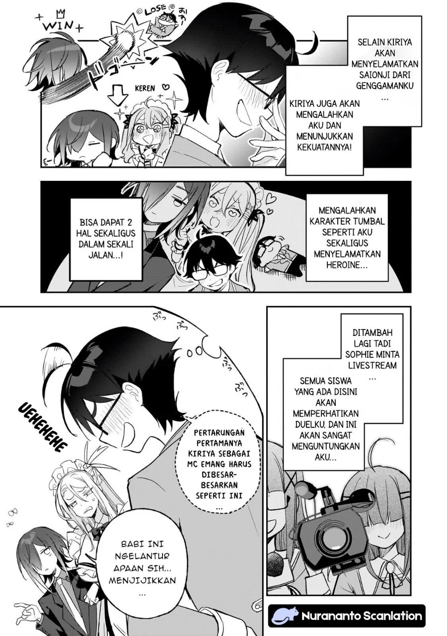 Ore wa Gakuen Zunou Battle no Ensyutsuka!: Jishou Mob ga Kage kara Egaku Saikyou Shujinkou Musou Scenario Chapter 4.2 Gambar 9