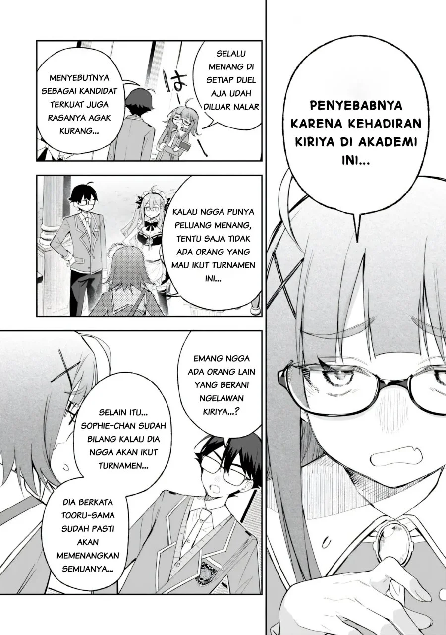 Ore wa Gakuen Zunou Battle no Ensyutsuka!: Jishou Mob ga Kage kara Egaku Saikyou Shujinkou Musou Scenario Chapter 9.1 Gambar 10