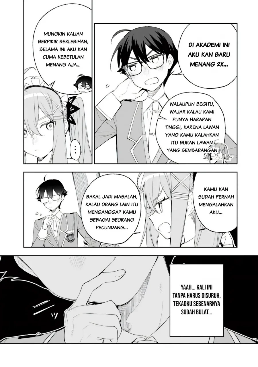 Ore wa Gakuen Zunou Battle no Ensyutsuka!: Jishou Mob ga Kage kara Egaku Saikyou Shujinkou Musou Scenario Chapter 9.1 Gambar 13