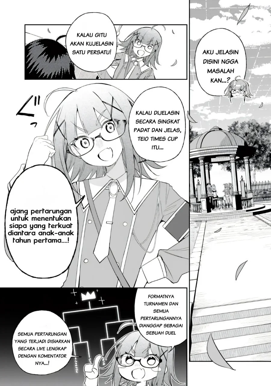 Ore wa Gakuen Zunou Battle no Ensyutsuka!: Jishou Mob ga Kage kara Egaku Saikyou Shujinkou Musou Scenario Chapter 9.1 Gambar 7