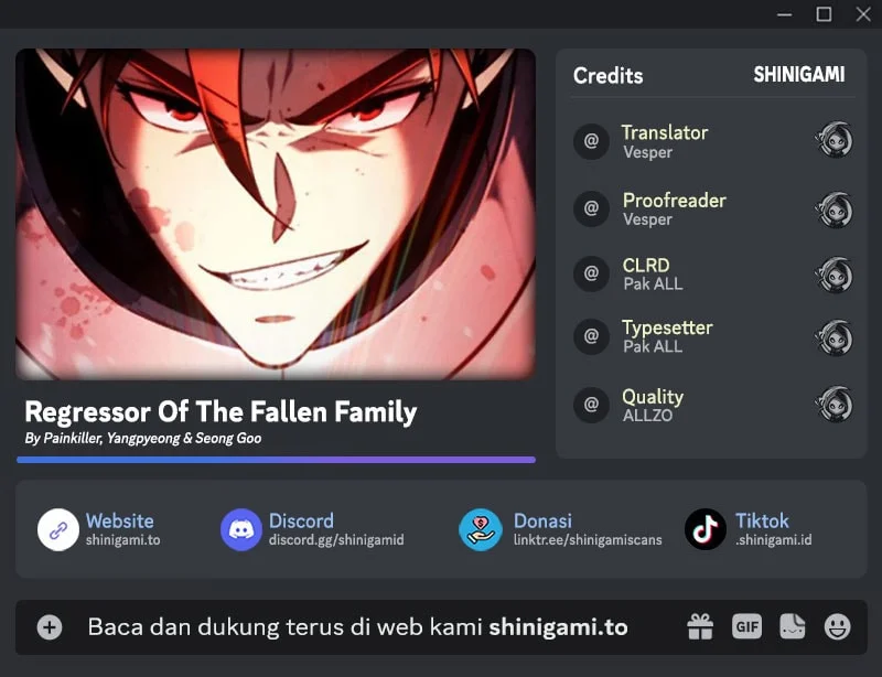 Komik Regressor Of The Fallen Family Chapter 110 gambar nomor 1
