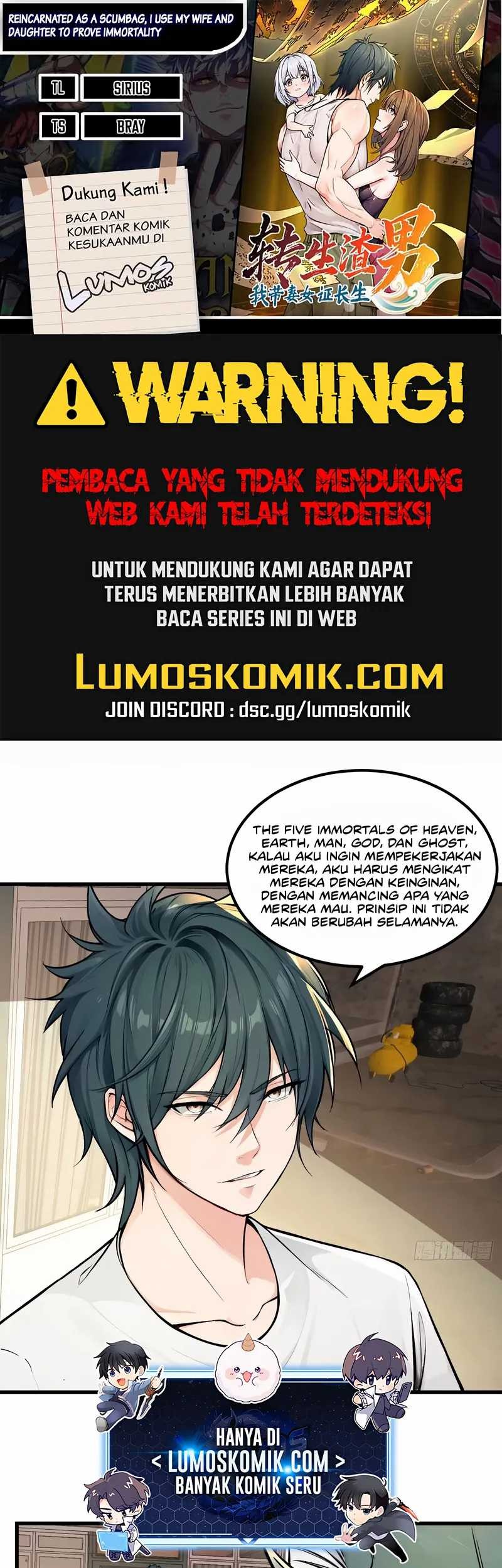 Baca Komik Reincarnated as a Scumbag I Use My Wife and Daughter to Prove Immortality Chapter 17 Gambar 1