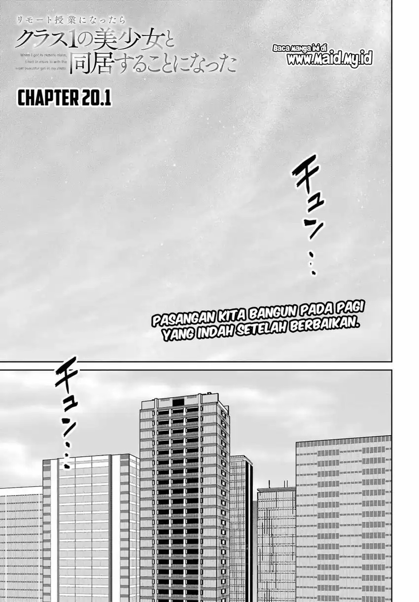 Remote Jugyou ni Nattara Class 1 no Bishoujo to Doukyo Suru Koto ni Natta Chapter 20.1 Gambar 3