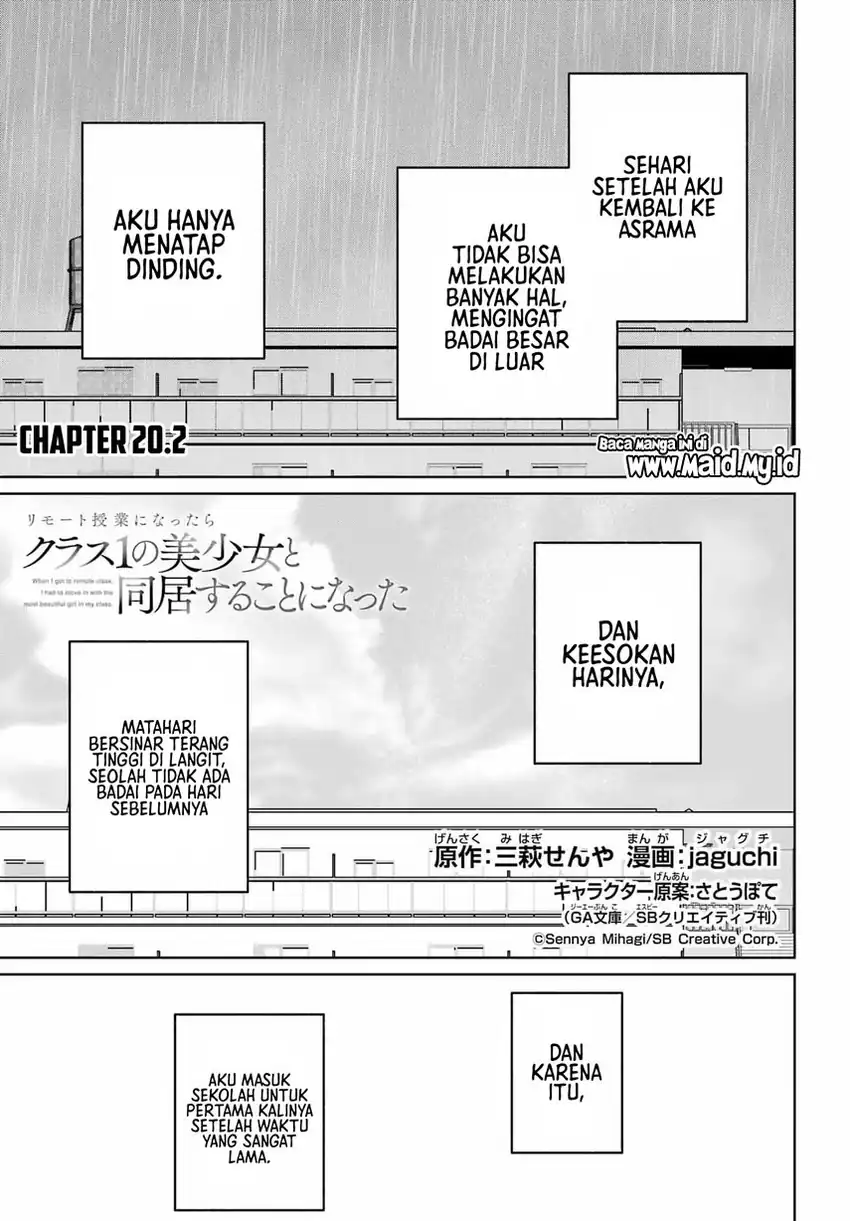 Remote Jugyou ni Nattara Class 1 no Bishoujo to Doukyo Suru Koto ni Natta Chapter 20.2 Gambar 3