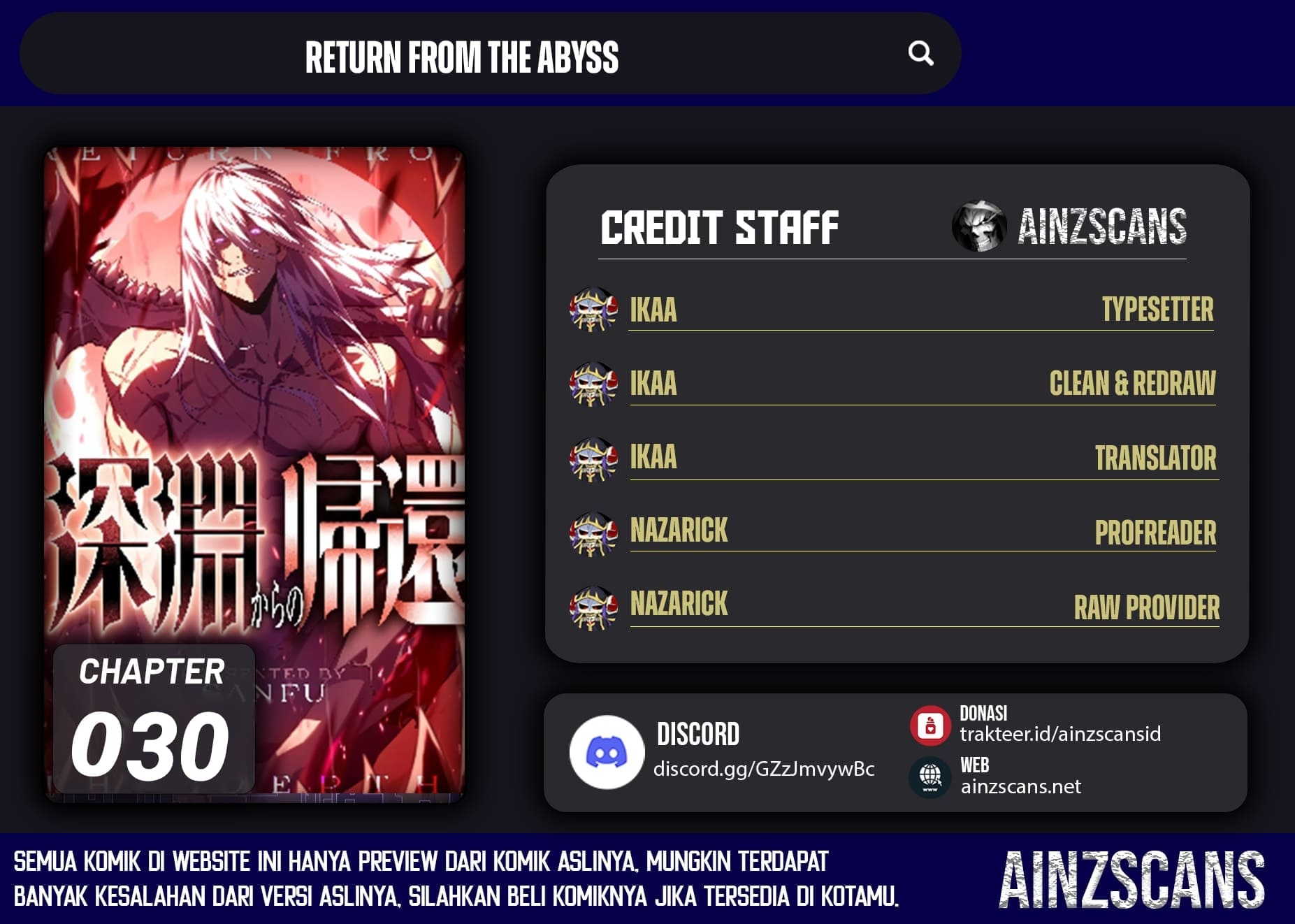 Baca Komik Return From The Abyss Chapter 30 Gambar 1