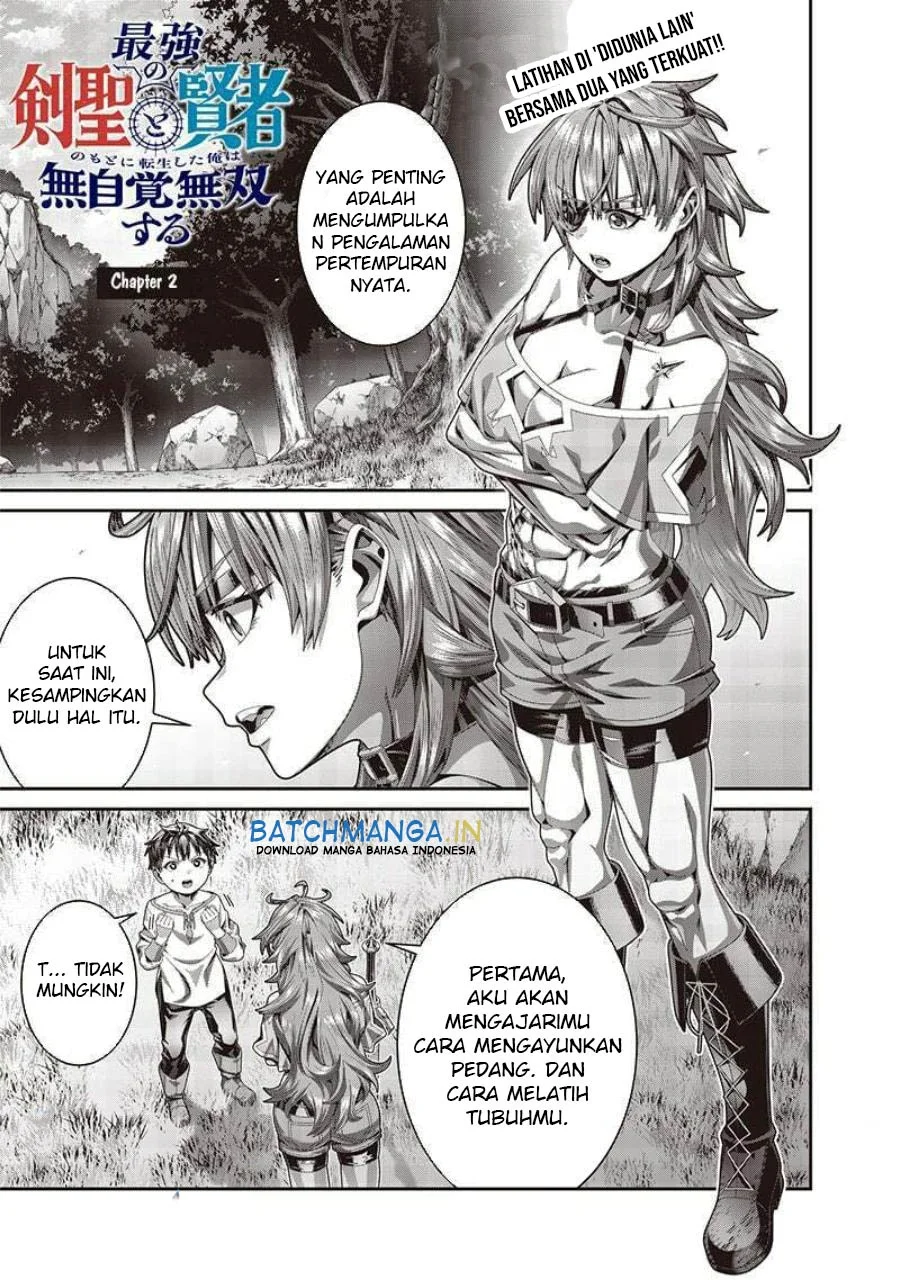 Manga Saikyou no Kensei to Kenja no moto ni Tenseishita Ore wa Mujikaku Musou suru Chapter 2.1 gambar 2