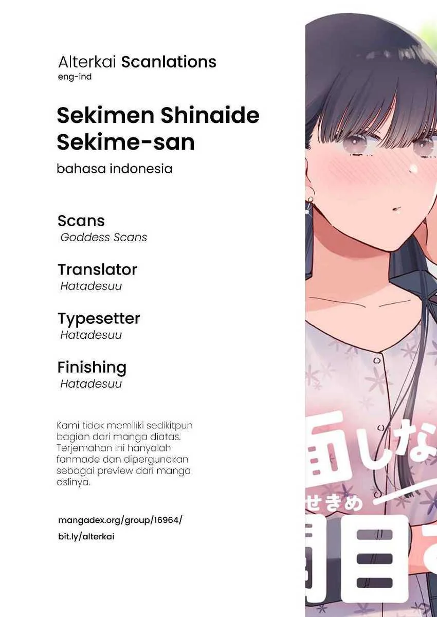 Sekimen Shinaide Sekime-san Chapter 7 Gambar 11