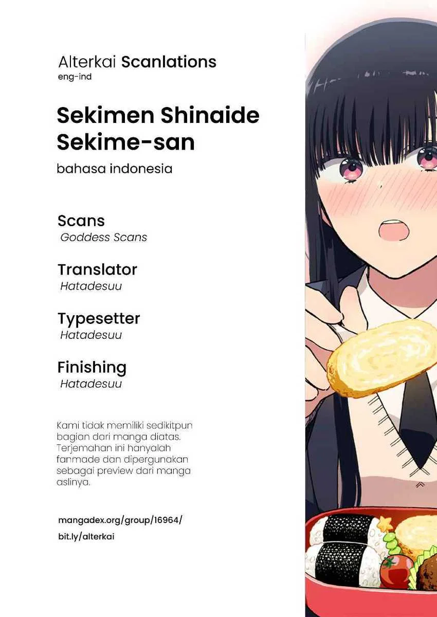 Komik Sekimen Shinaide Sekime-san Chapter 8 gambar 1