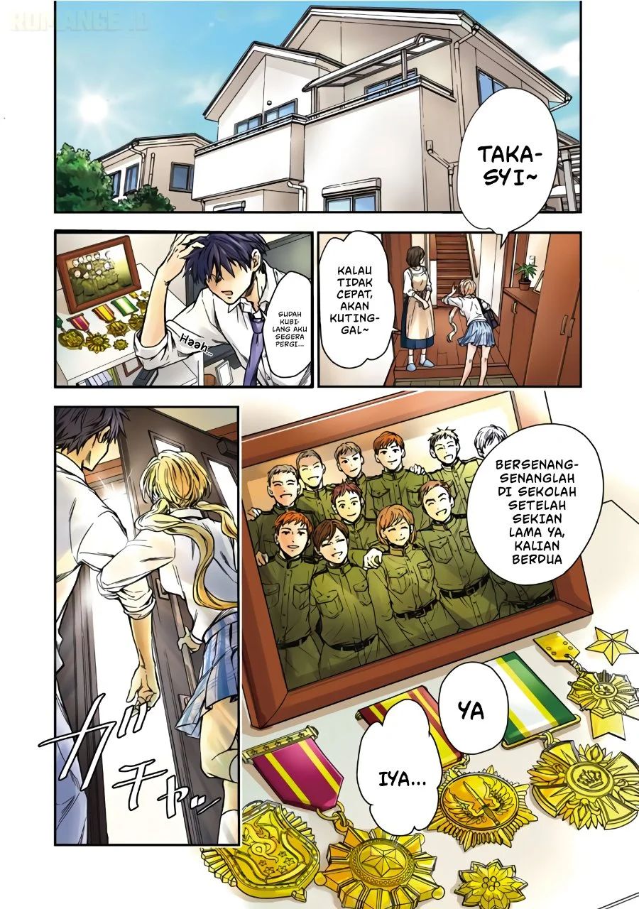 Manga Senchi Kara Kaette kita Takashi-kun. Futsuu ni Koukou Seikatsu wo Okuritai Chapter 1 gambar 2