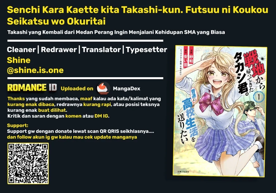 Senchi Kara Kaette kita Takashi-kun. Futsuu ni Koukou Seikatsu wo Okuritai Chapter 3 Gambar 34