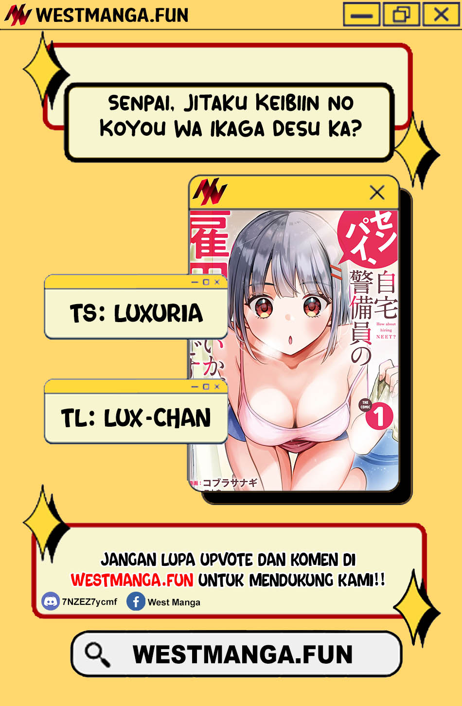 Baca Manga Senpai, Jitaku Keibiin no Koyou wa Ikaga desu ka? Chapter 1 Gambar 2