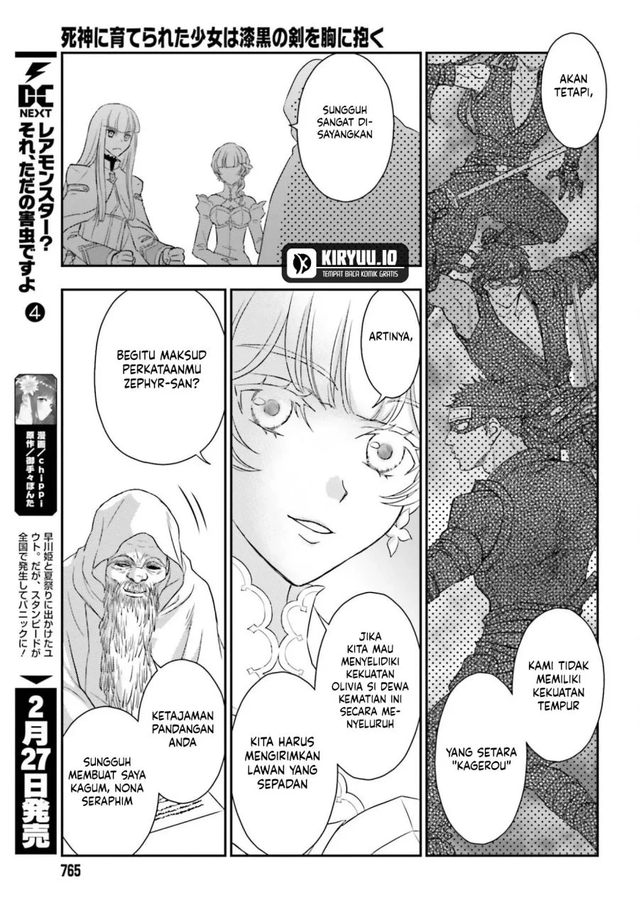 Shinigami ni Sodaterareta Shoujo wa Shikkoku no Tsurugi wo Mune ni Idaku Chapter 56 Gambar 18