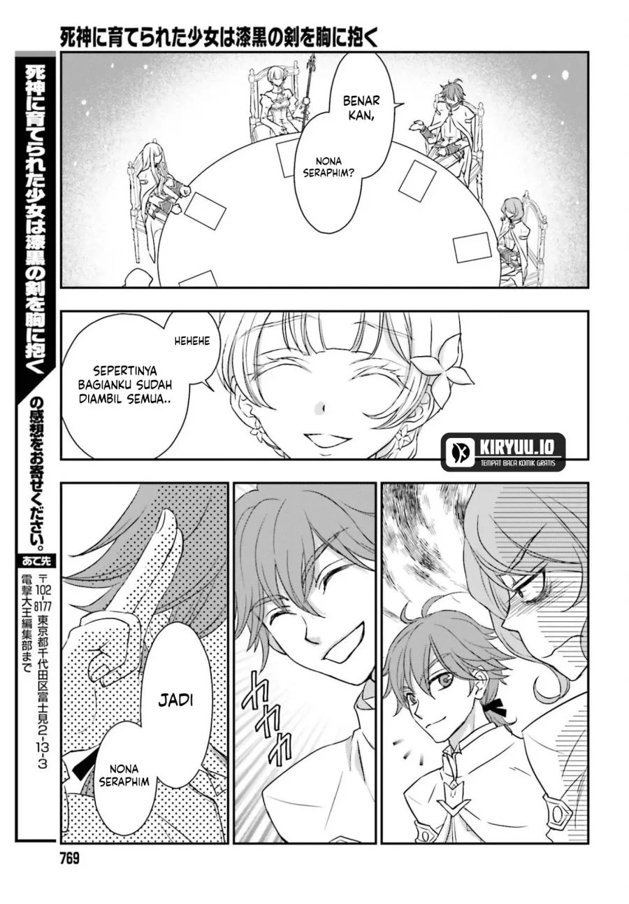 Shinigami ni Sodaterareta Shoujo wa Shikkoku no Tsurugi wo Mune ni Idaku Chapter 56 Gambar 22