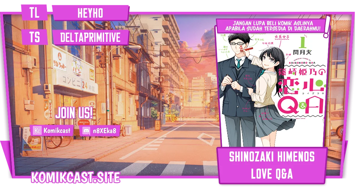 Komik Shinozaki Himeno’s Love Q&A Chapter 2 gambar 1