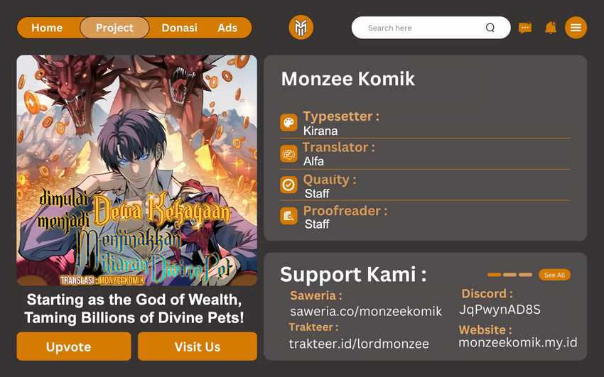 Baca Komik Start by changing your job to the God of Wealth and taming billions of divine pets! Chapter 19 Gambar 1