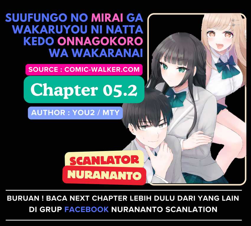 Baca Komik Suufungo no Mirai ga Wakaru You ni Natta Kedo, Onnagokoro wa Wakaranai Chapter 5.2 Gambar 1